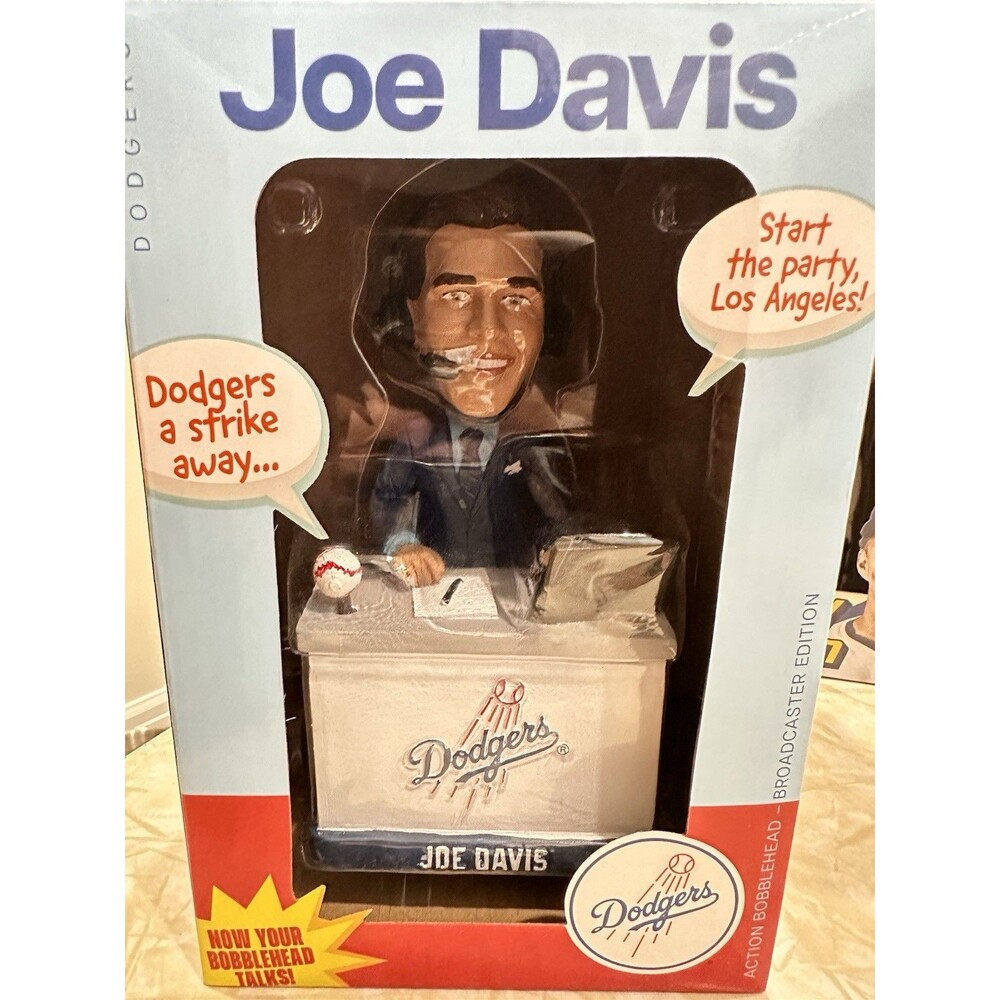 Joe Davis Talking LA Dodgers Bobblehead. New In Box.